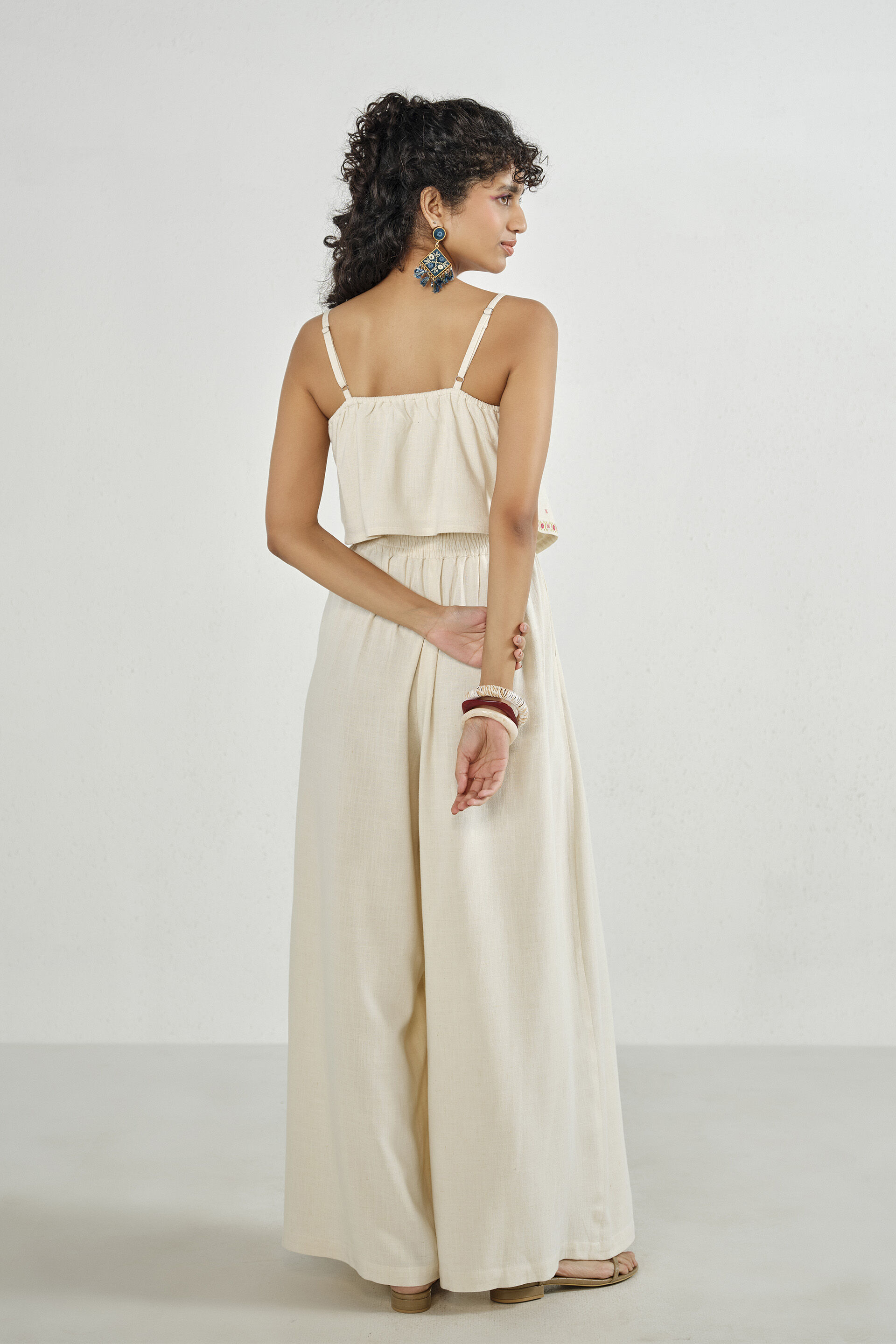 Arika Embroidered Co-ord Set, Off White, image 4